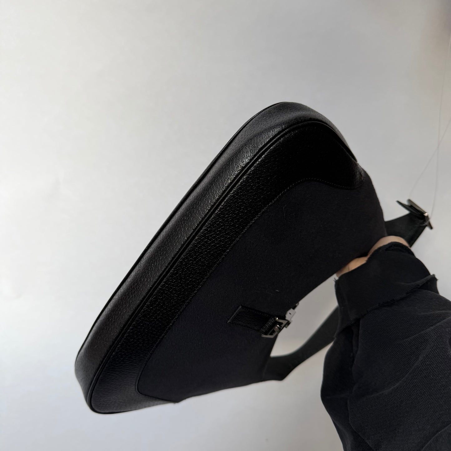 Gucci Black Wool Leather Jackie Shoulder Bag