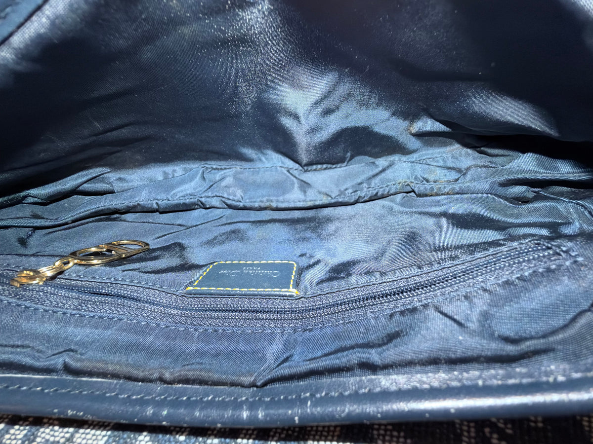 Christian Dior Blue Trotter Monogram Double Saddle w/ Gold Hardware