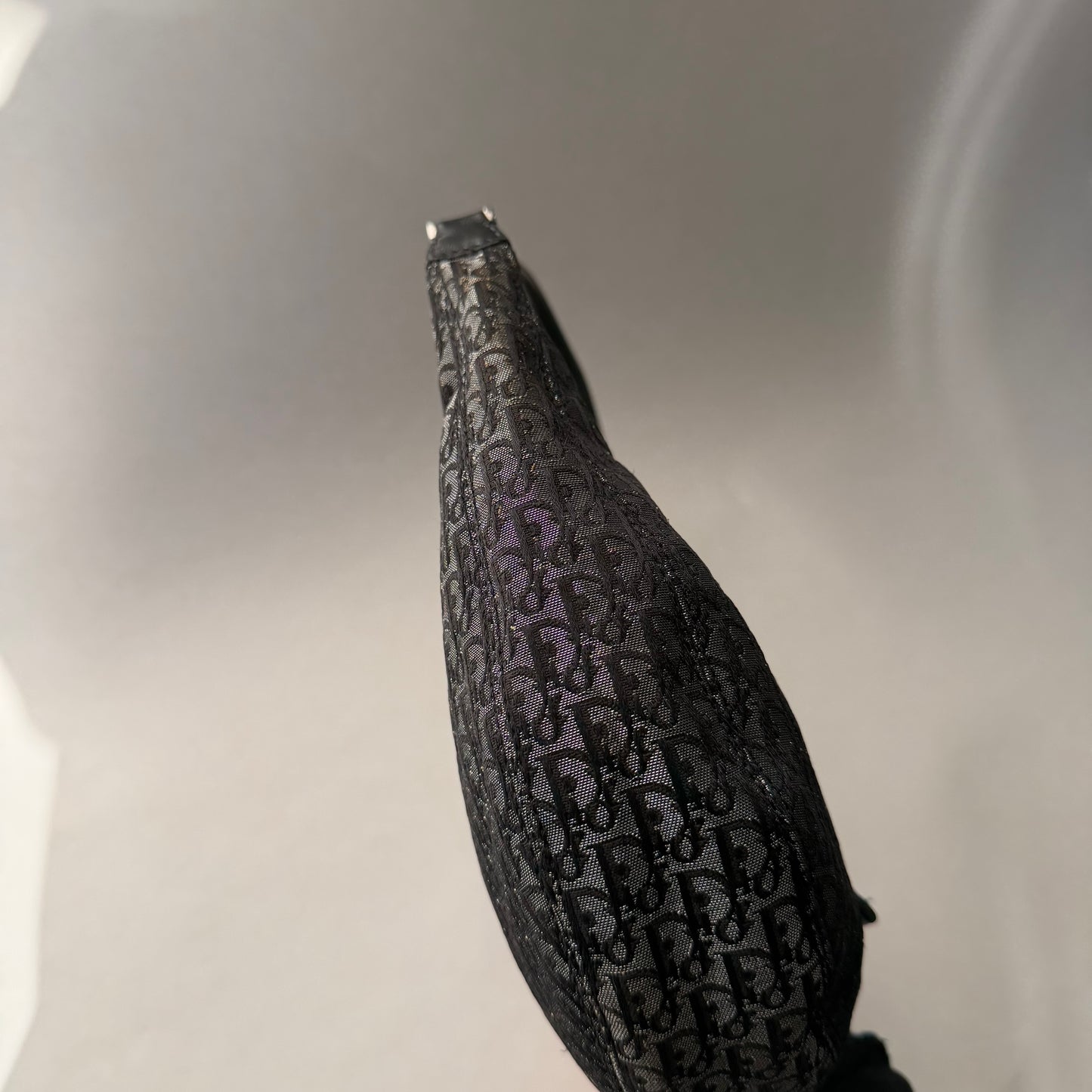 Christian Dior Black Trotter Canvas Street Chic Small Croissant Hobo Bag