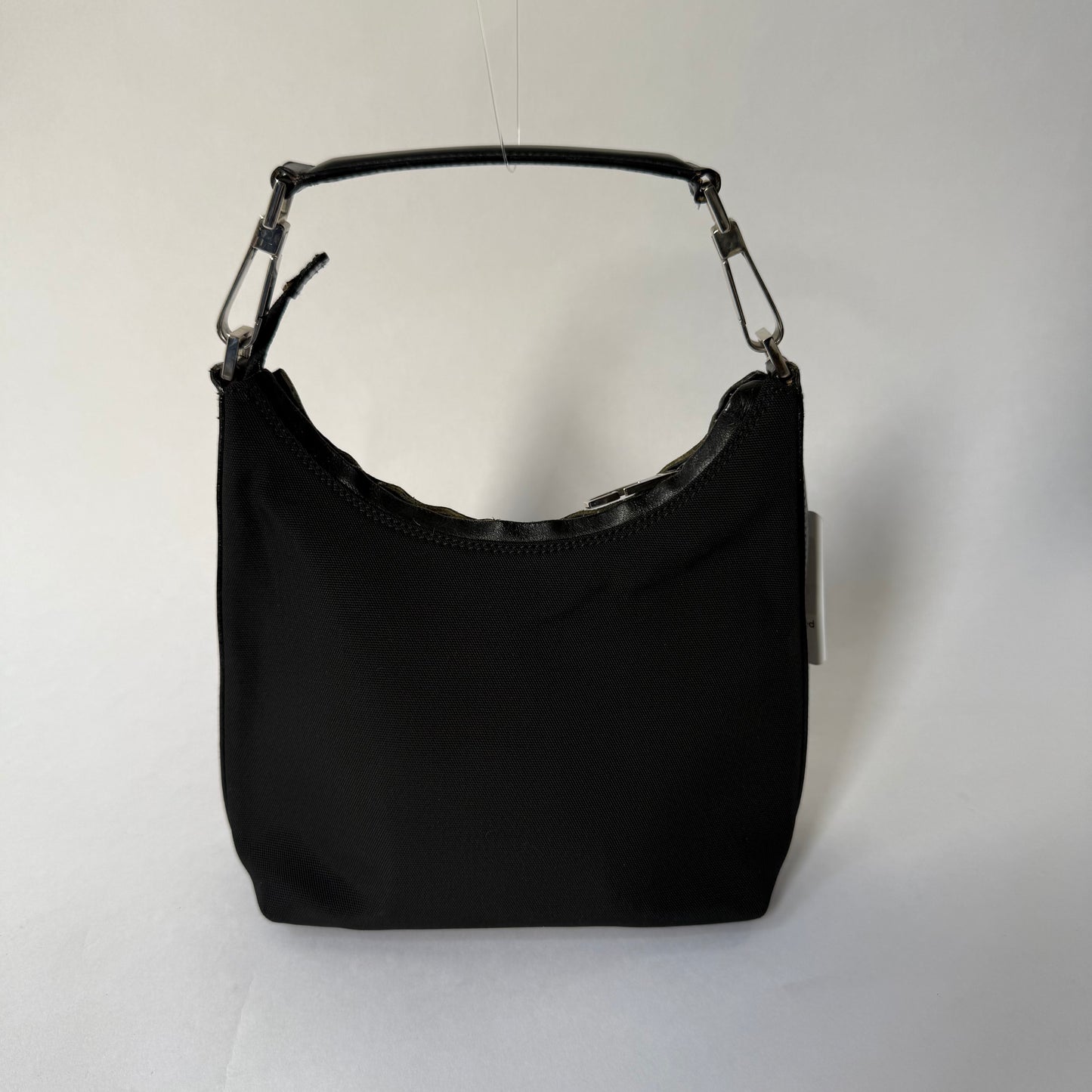 Gucci Black Canvas Clip Handle Small Shoulder Bag