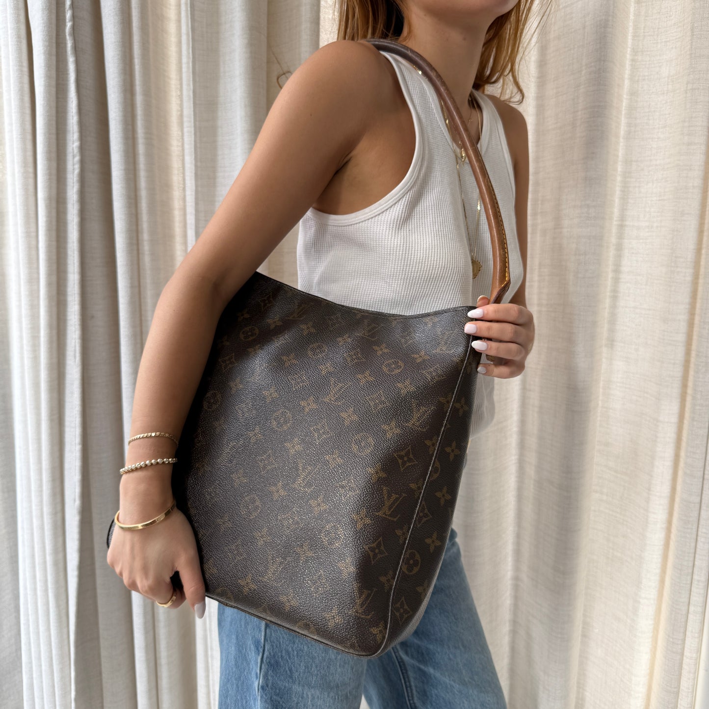 Louis Vuitton Brown Monogram Looping GM Shoulder Bag