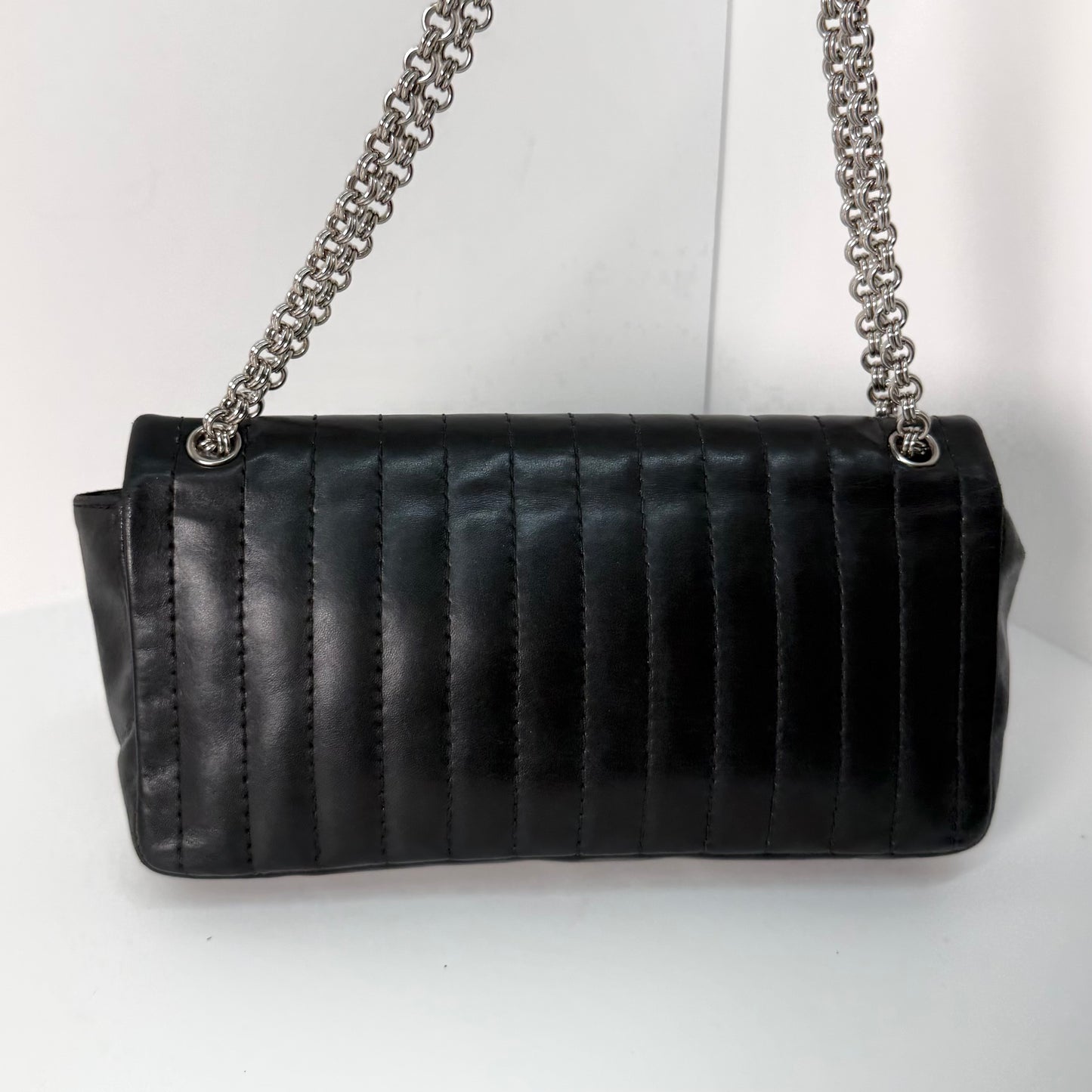 Chanel Black Lambskin Vertical Quilted Flap w/ Bijoux Chain Strap