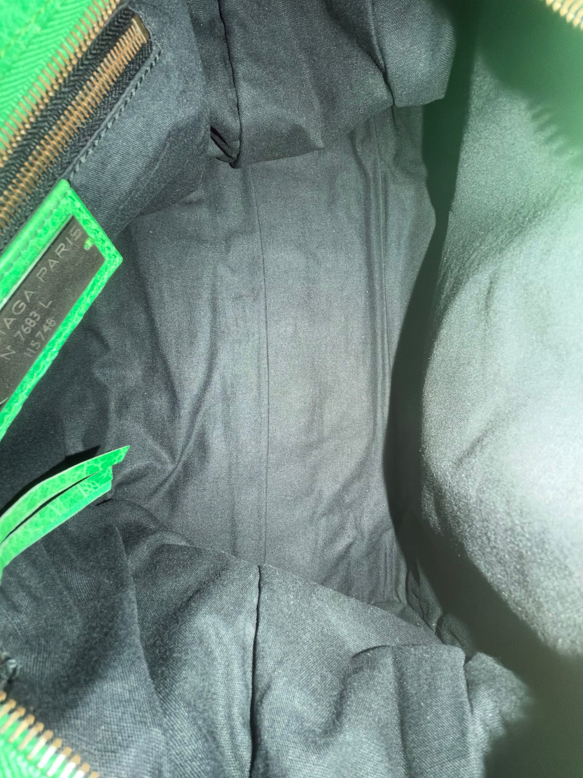 Balenciaga Green Leather City Bag Brass HW
