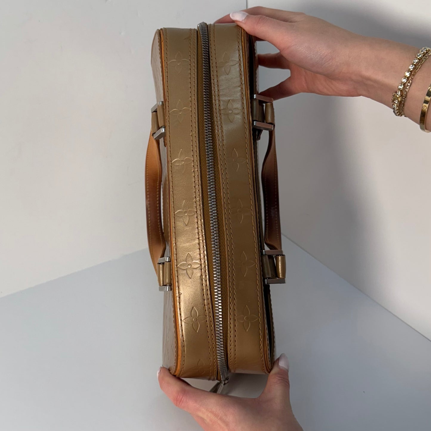 Louis Vuitton Gold Matte Monogram Shelton Bag