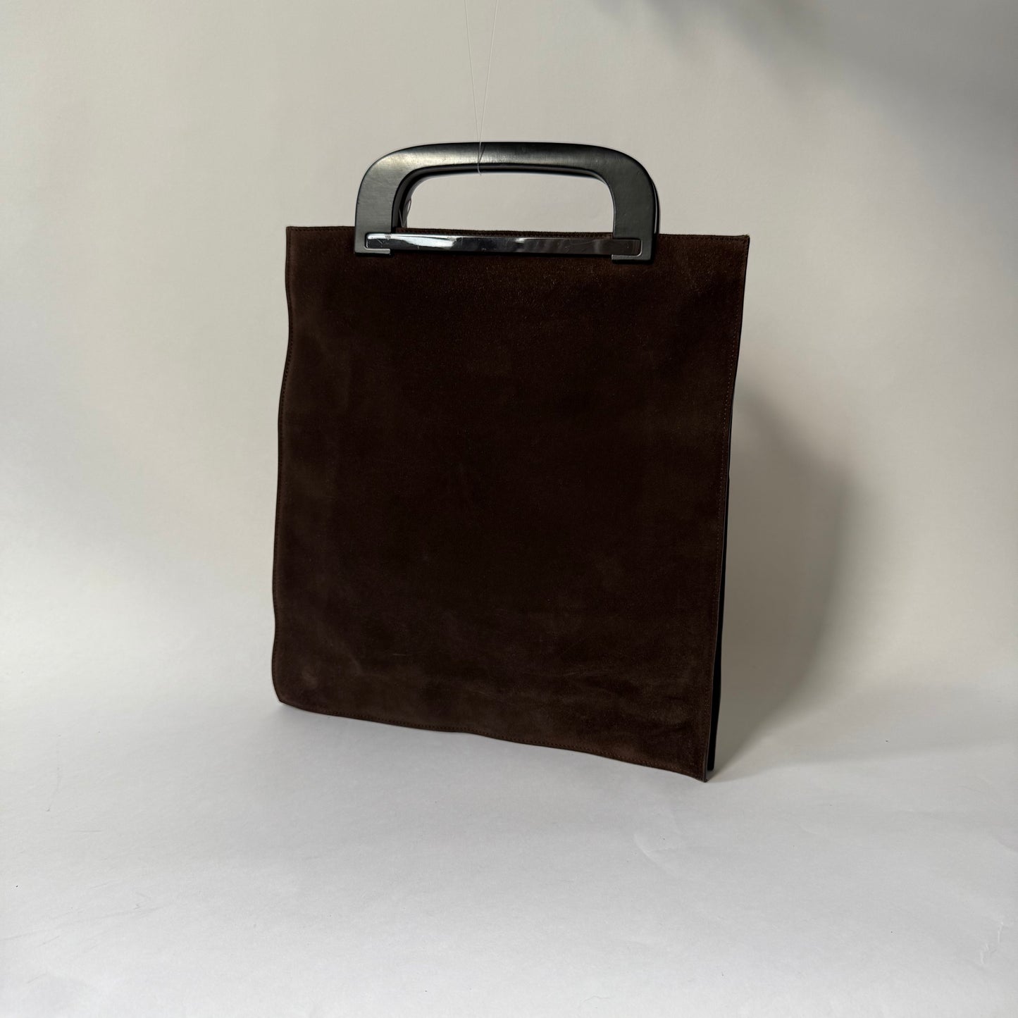 Gucci Brown Suede Top Handle Tote Bag