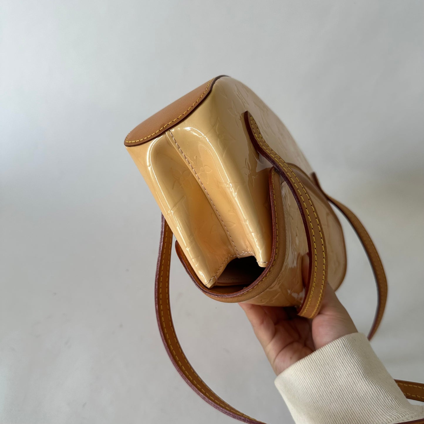 Louis Vuitton Yellow Vernis Biscayne Bay Handbag