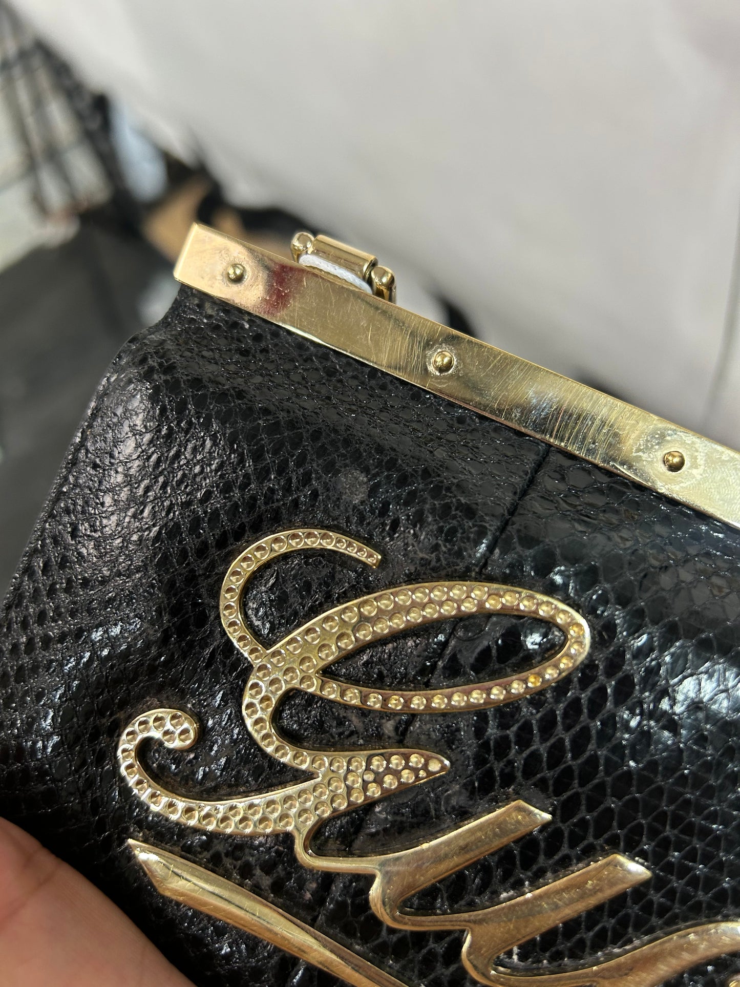 Gucci Python Black Evening Shoulder Bag