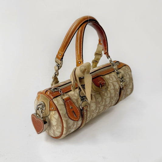 Christian Dior Cream Trotter Romantique Barrel Heart Bag