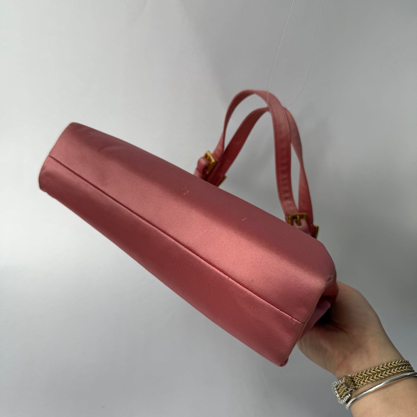 Prada Pink Satin Shoulder Bag