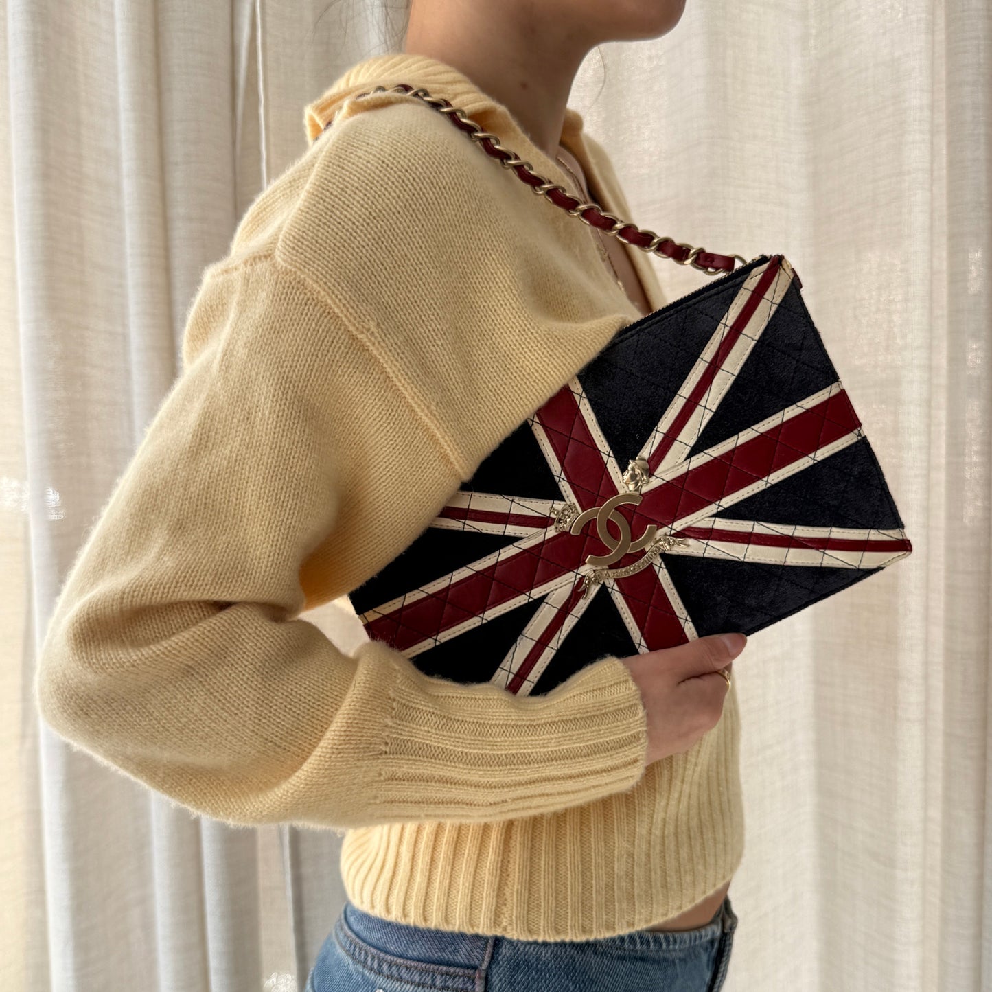 Chanel 2006 Union Jack Flat Pochette Bag