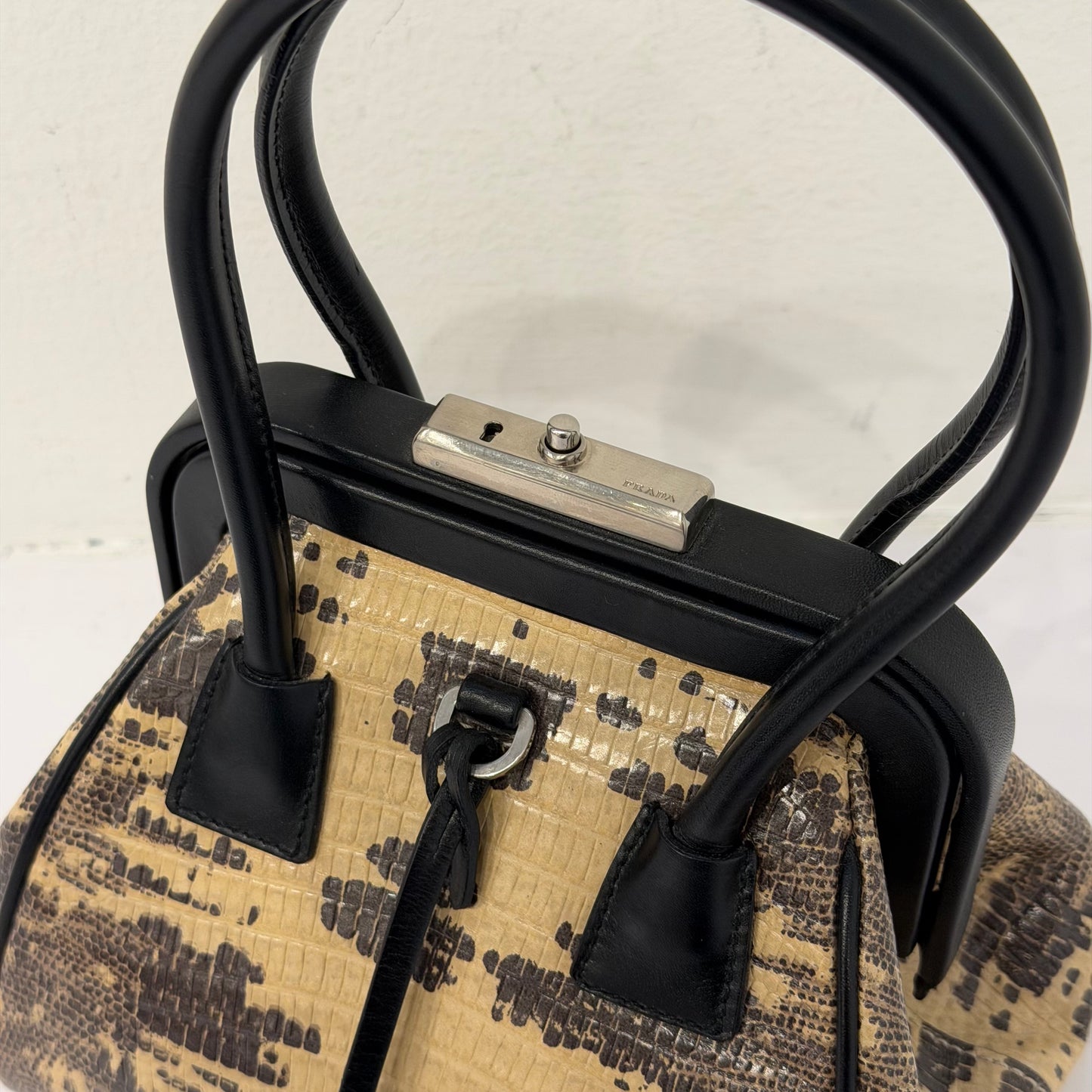 Prada Multicolored Lizard Leather Petite Shoulder Bag