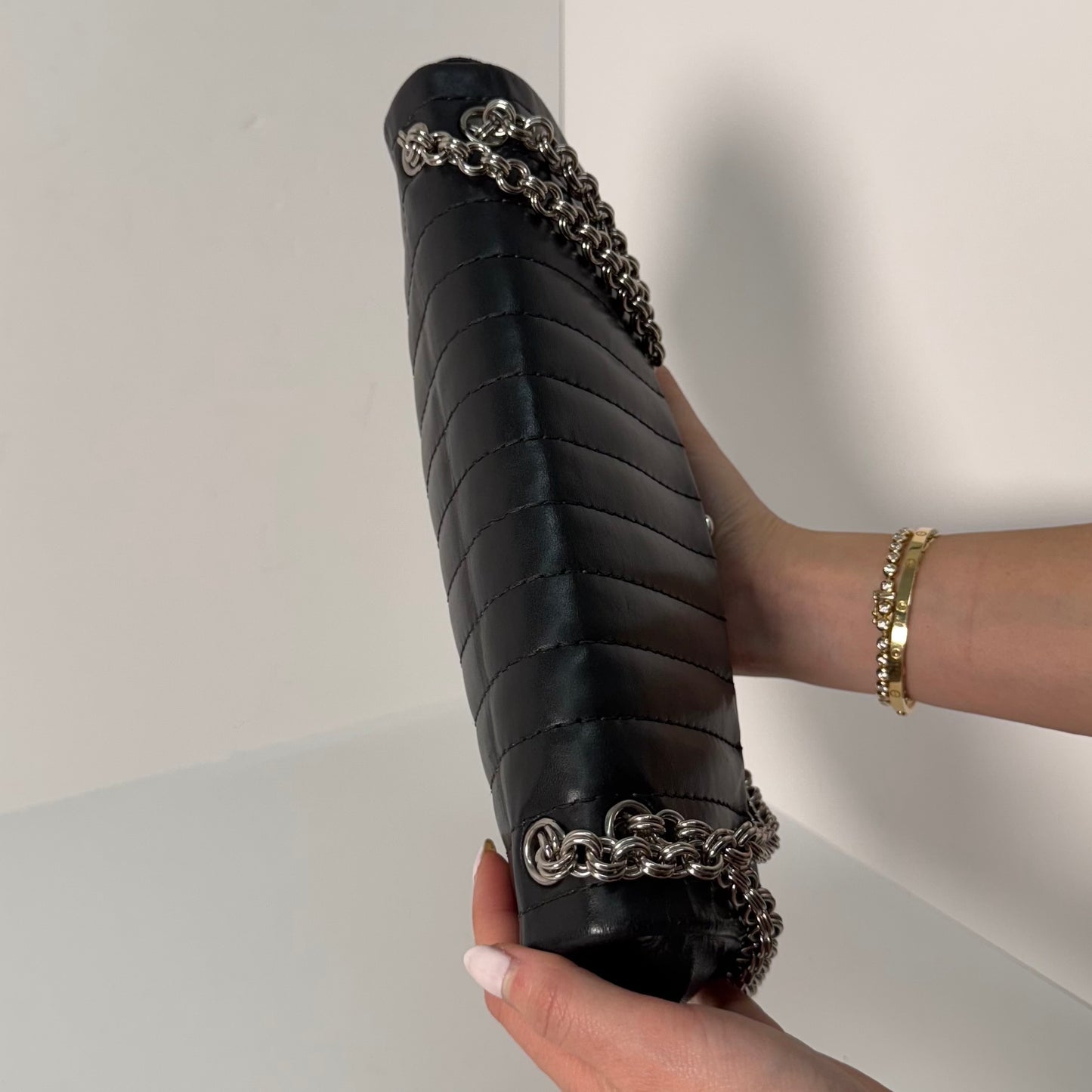 Chanel Black Lambskin Vertical Quilted Flap w/ Bijoux Chain Strap