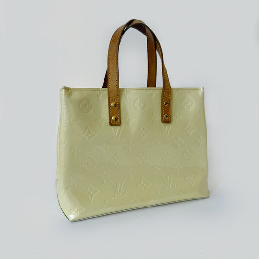 Louis Vuitton Beige Vernis Patent Leather Monogram Reade PM Mini Tote