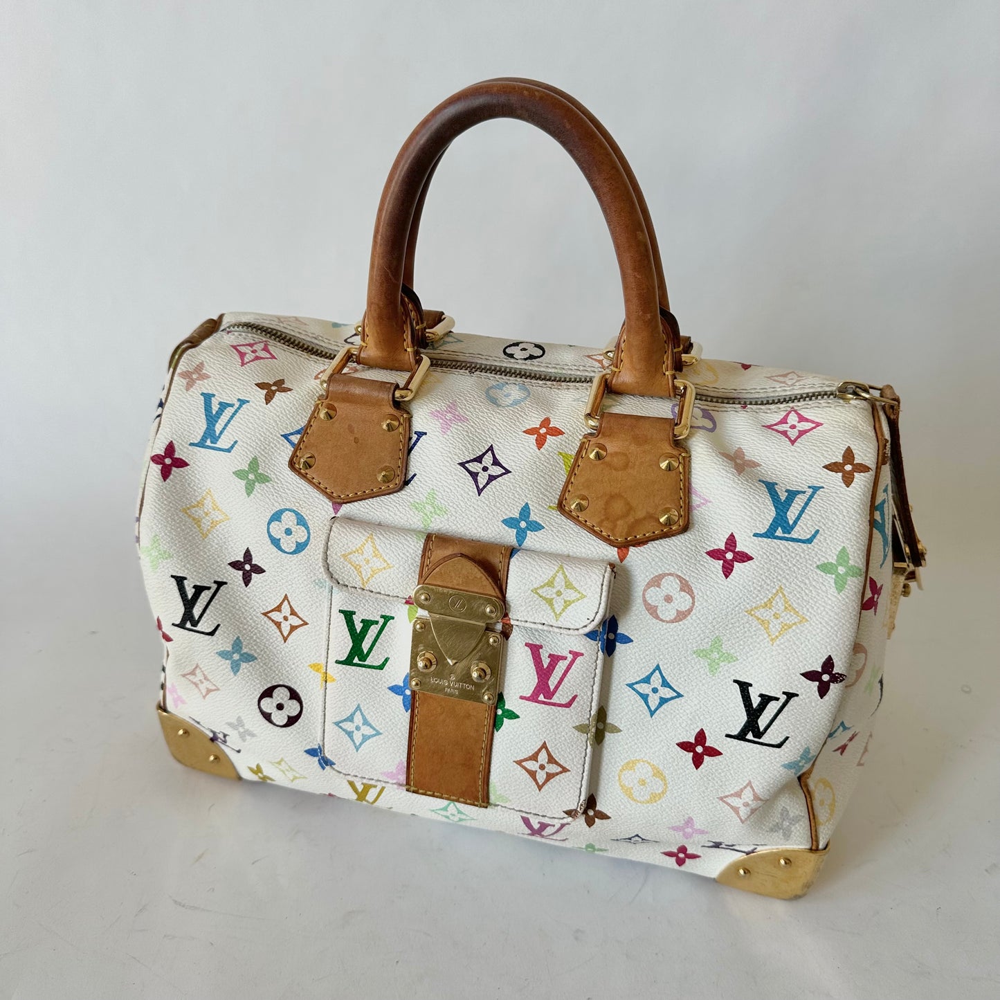 Louis Vuitton Murakami White Multicolor Speedy 30