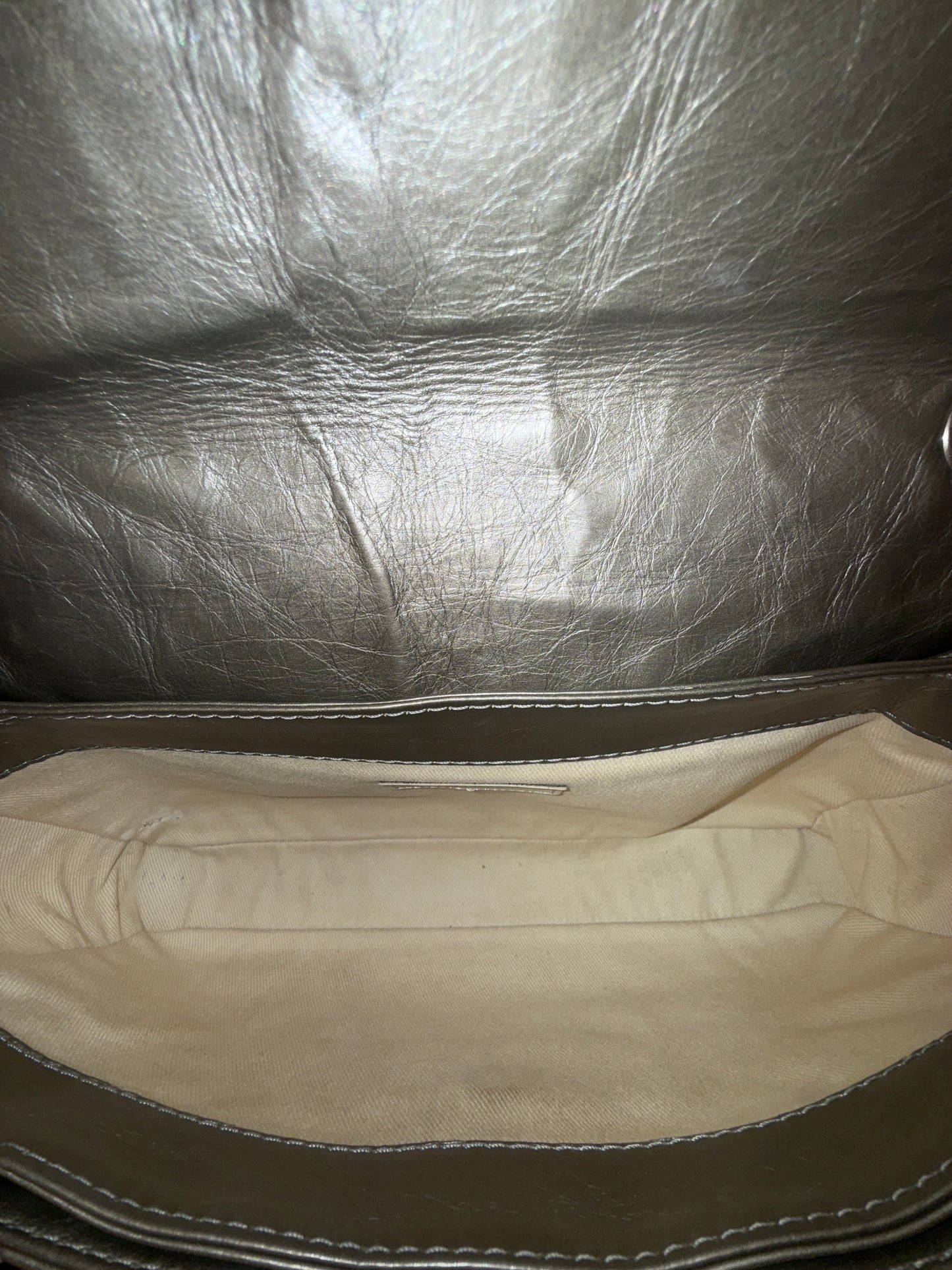 Chanel 2012 Champagne Metallic Lambskin Leather Flap Bag