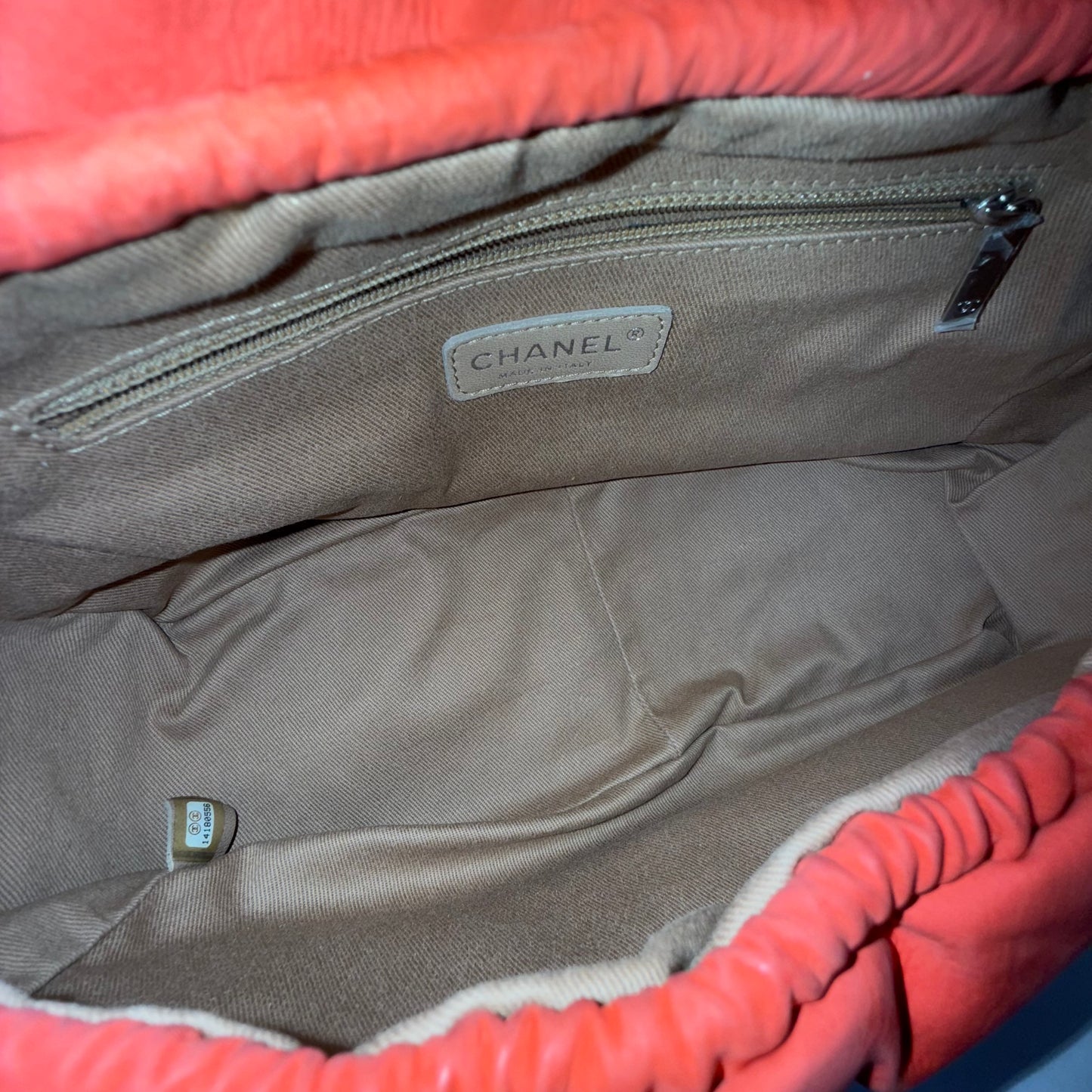 Chanel Orange Suede Perforated Fringe Flap Shoulder Bag