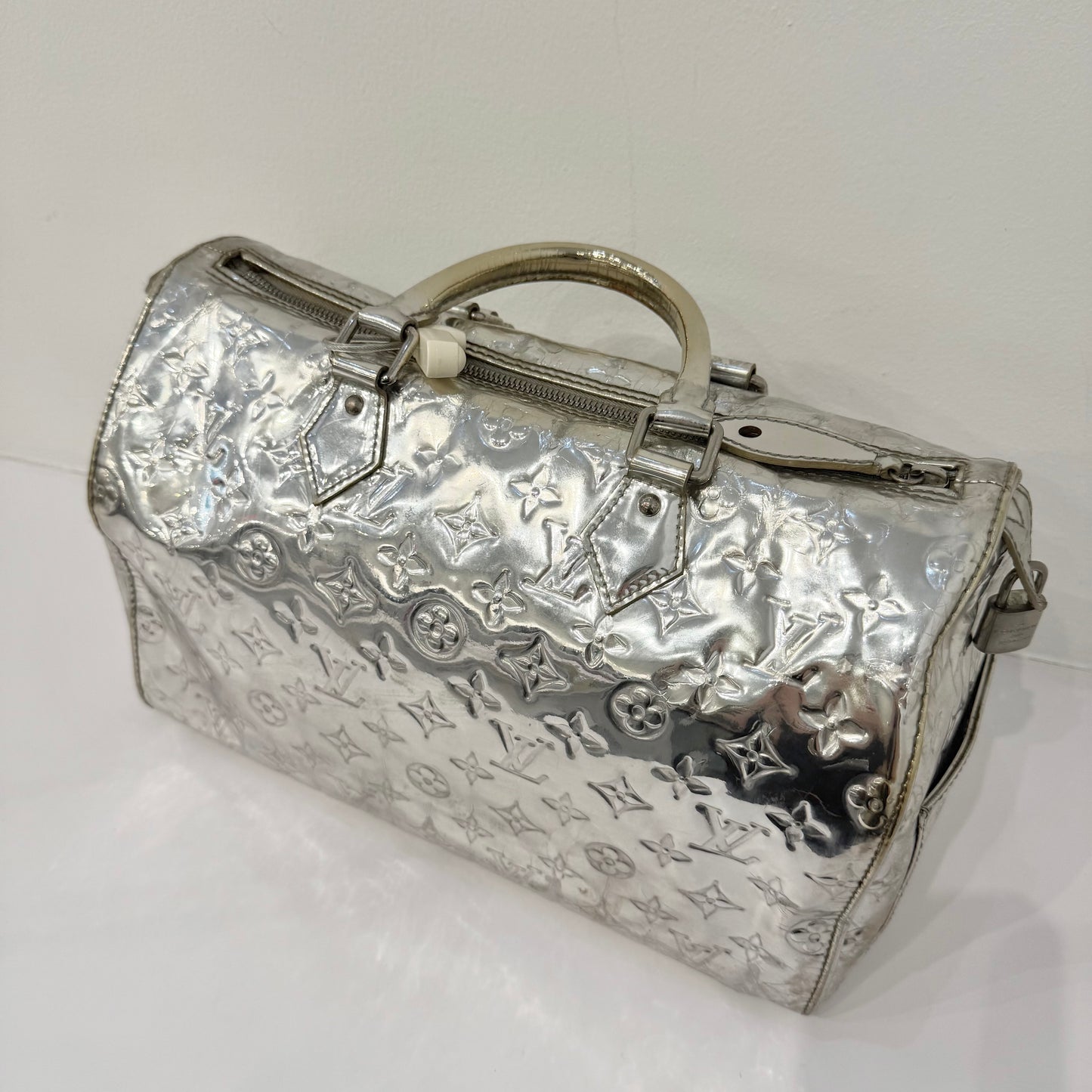 Louis Vuitton Mirror Silver Speedy 35 Boston Bag