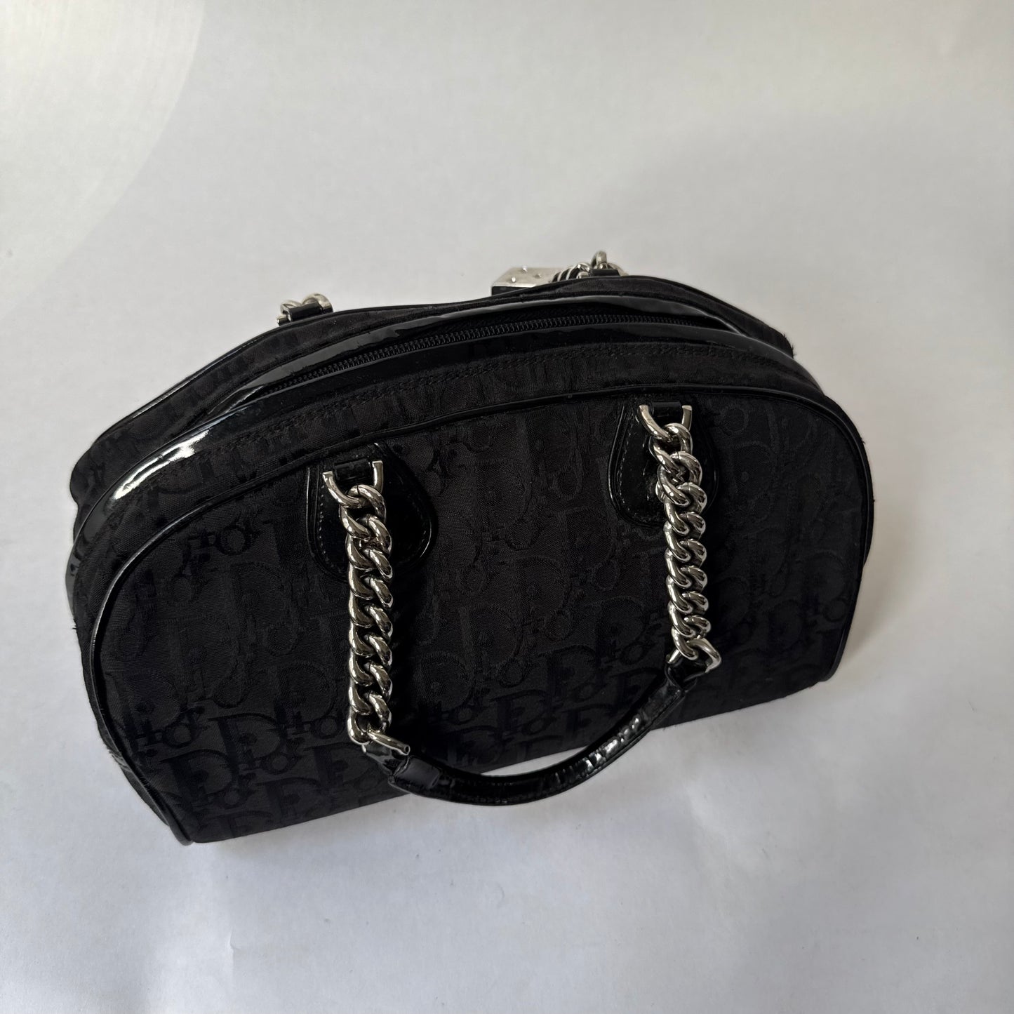 Christian Dior Black Trotter Gambler Dice Bowler Shoulder Bag