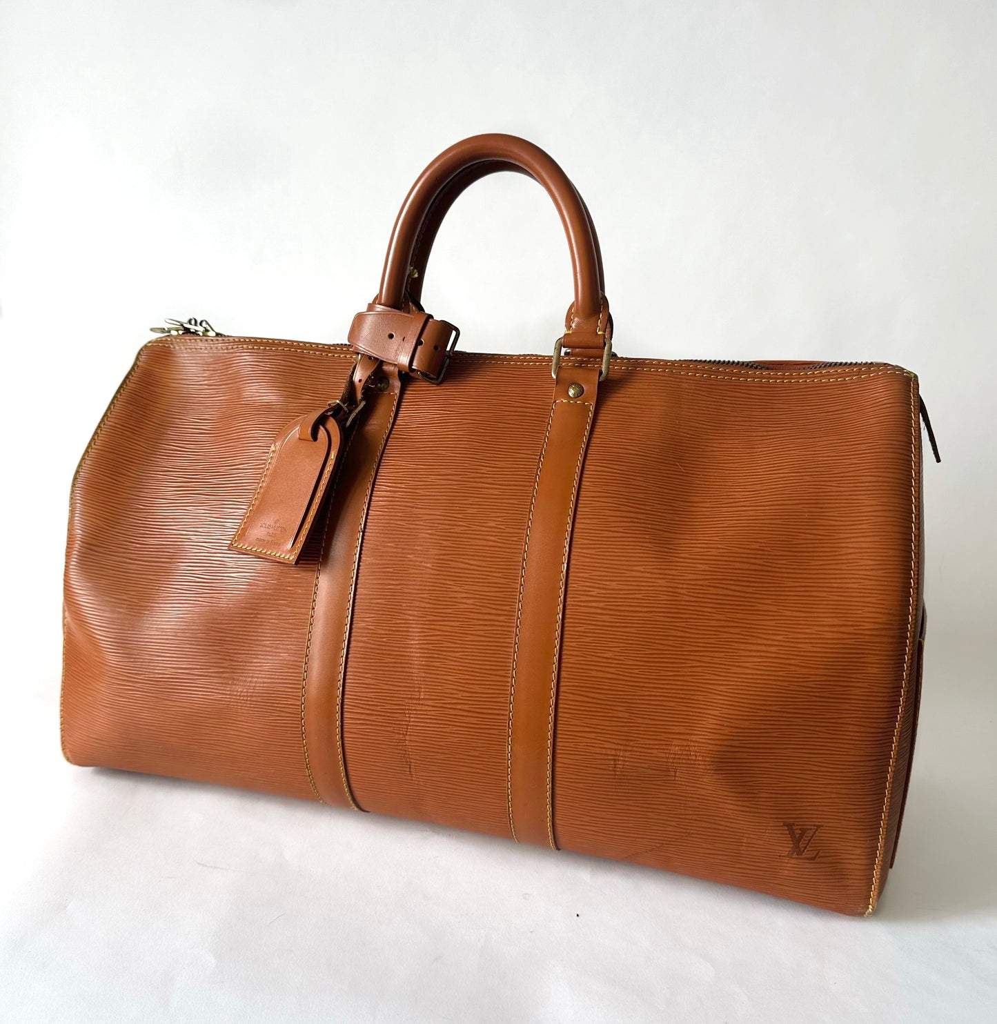 Louis Vuitton Cipango Gold Epi Leather Keepall 45 Travel Duffle Bag