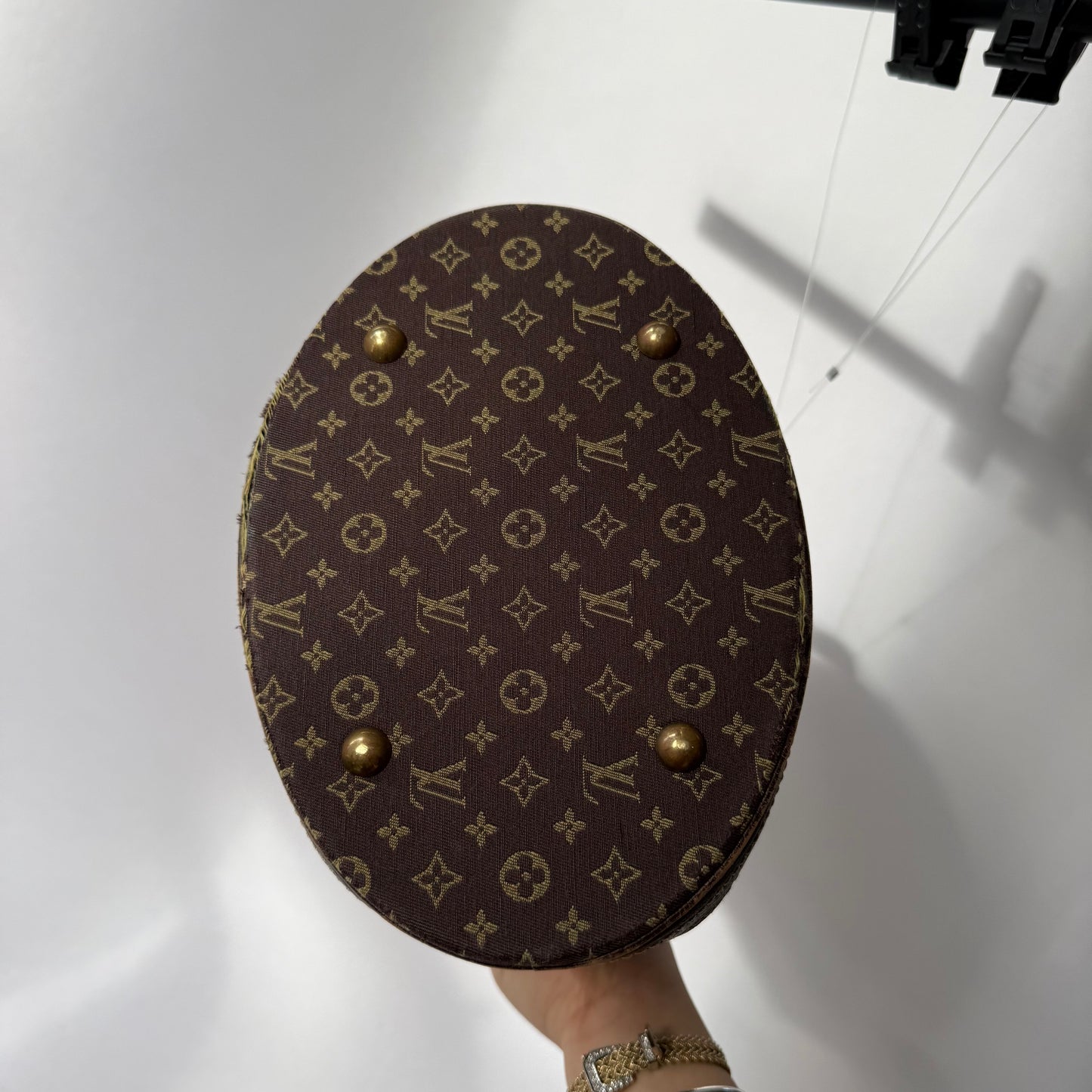 Louis Vuitton Brown Canvas Monogram Mini Lin Bucket PM Shoulder Bag