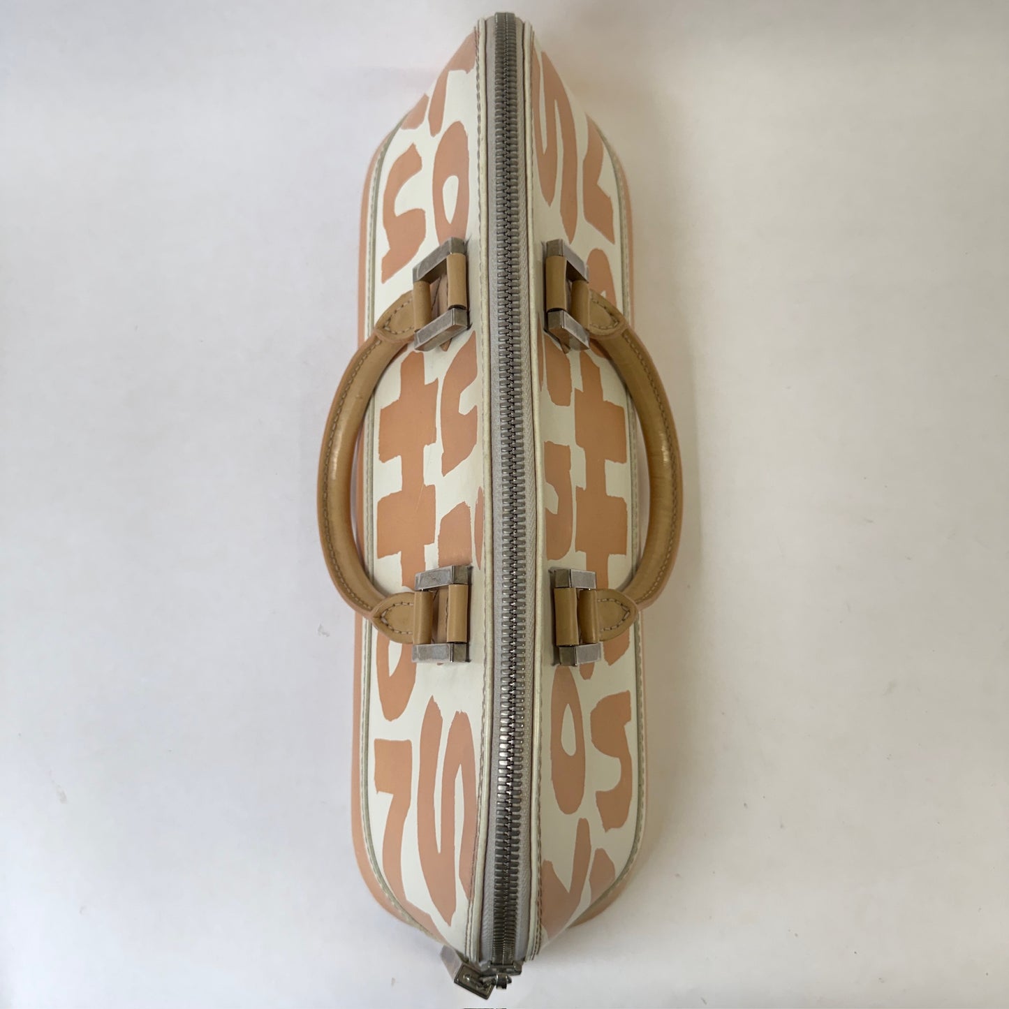 Louis Vuitton White & Peach Graffiti East West Alma