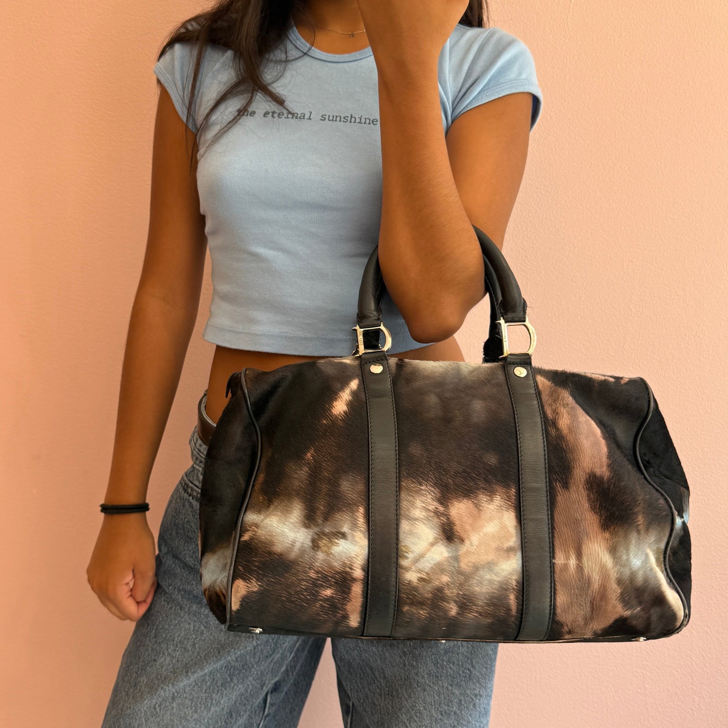 Christian Dior Ponyhair Tie-Dye Boston Bag