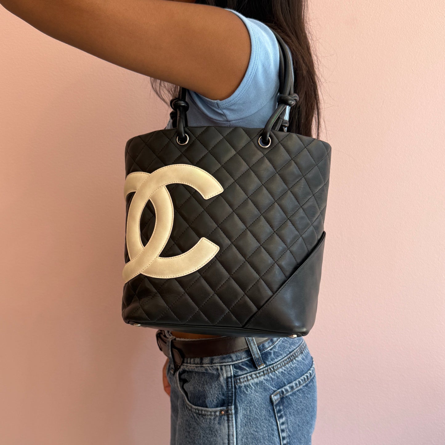 Chanel Black Cambon Small Tote Bag