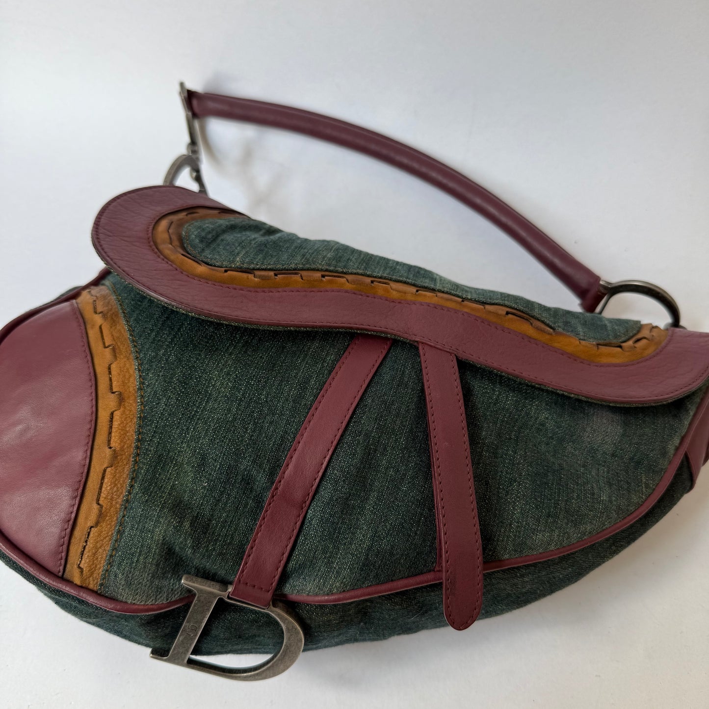 RARE Christian Dior Denim Gaucho Jumbo Saddle Bag