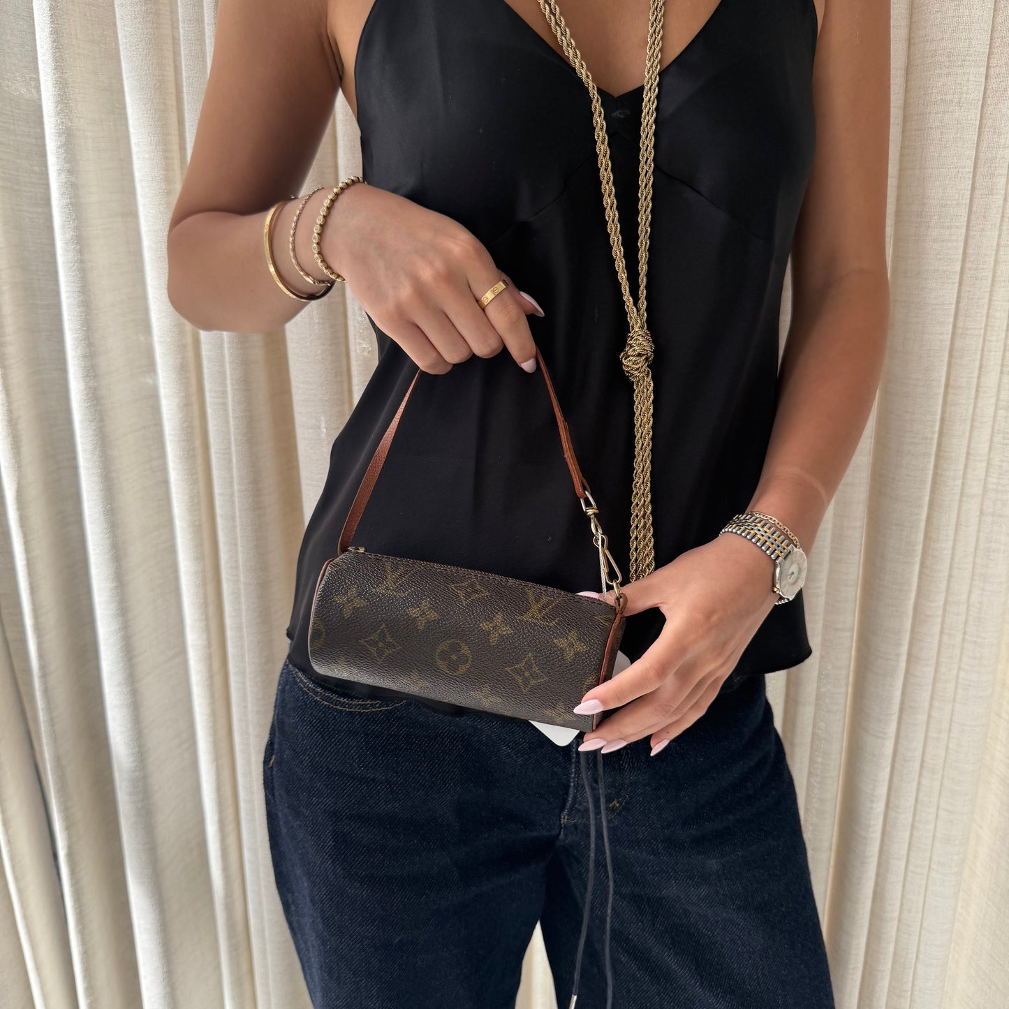 Louis Vuitton Brown Classic Monogram Mini Papillon Pochette