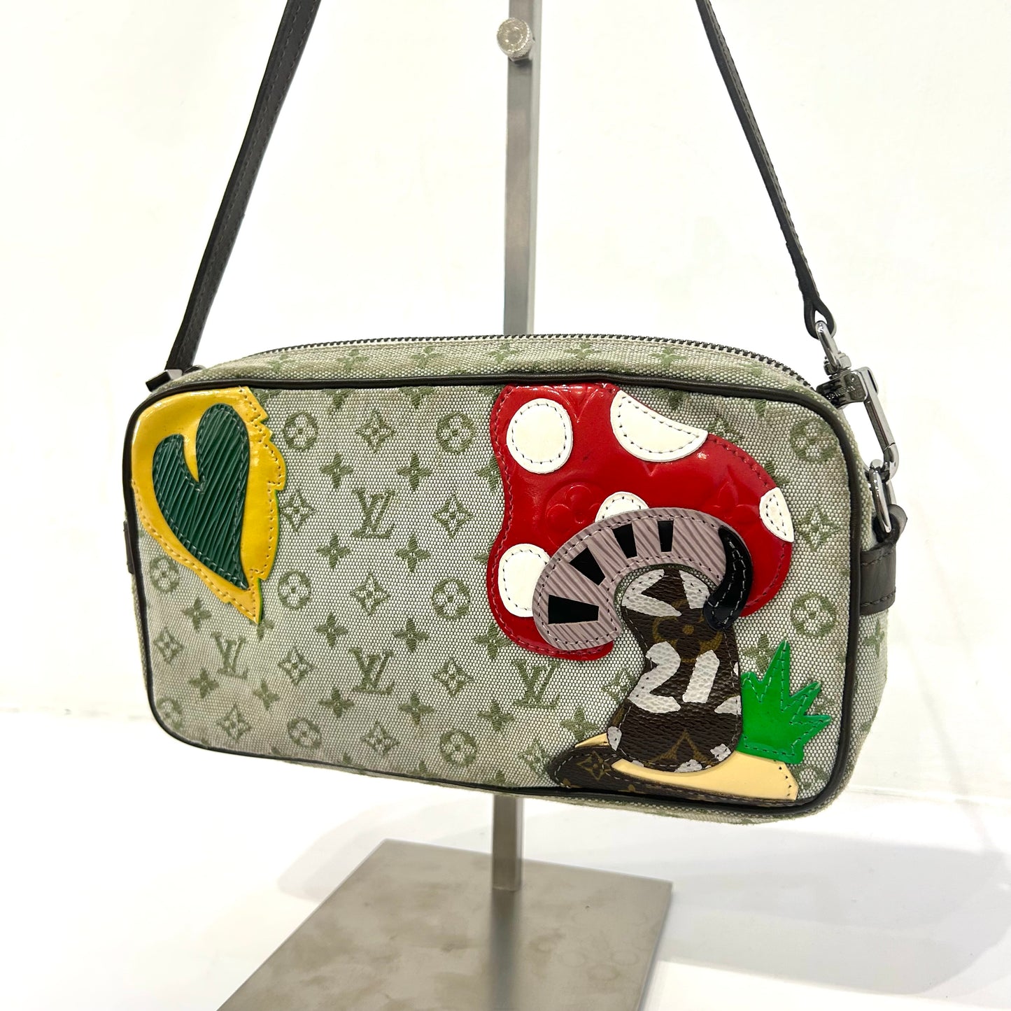 Louis Vuitton Green Denim Monogram Conte De Fees Minilin Mushroom Pochette