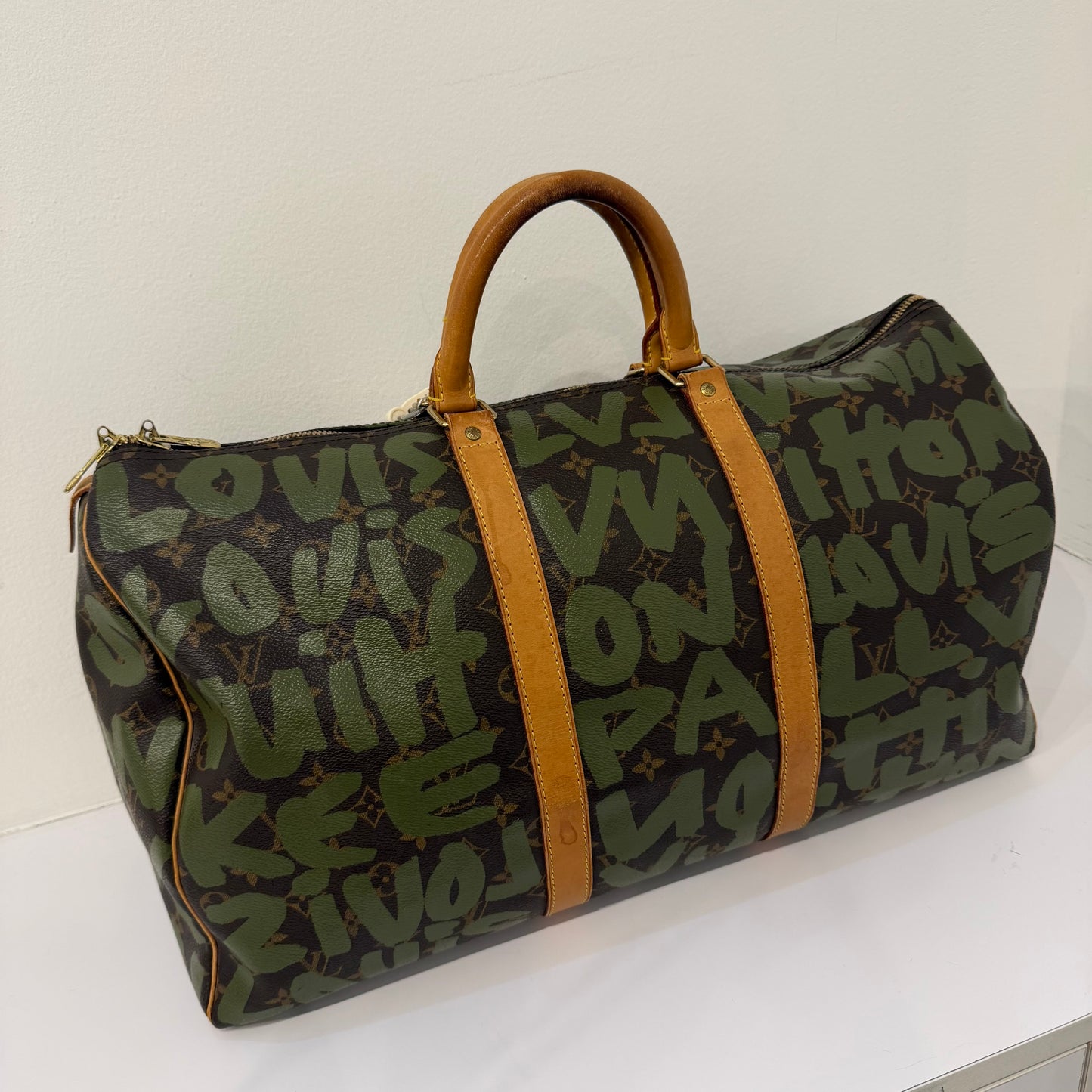 Louis Vuitton x Stephen Sprouse Green Graffiti Monogram Keepall 50 Duffle Bag