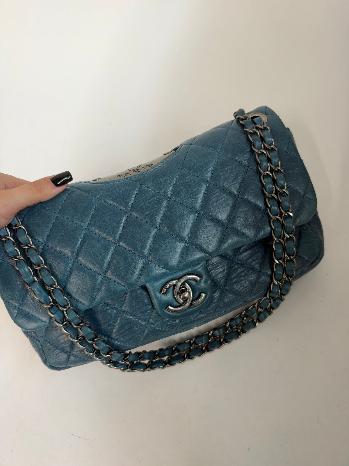 Chanel Blue Paris-Dallas Plaque Double Flap
