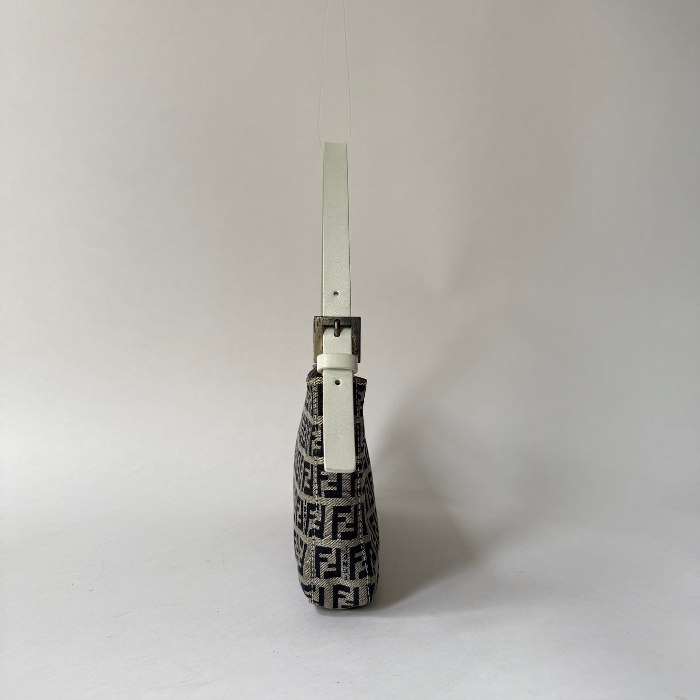 Fendi Navy Zucchino Canvas Pochette Shoulder Bag