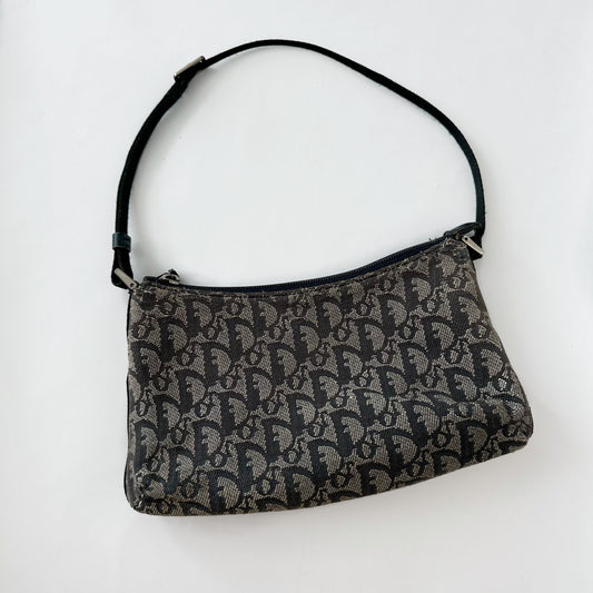 Christian Dior Navy Trotter Monogram Pochette Bag