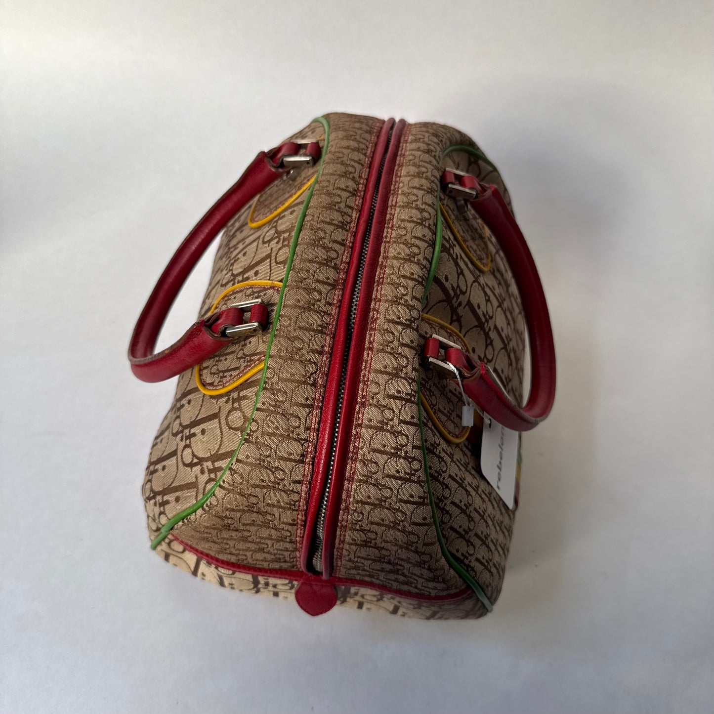 Christian Dior Brown Oblique Monogram Rasta Bowler Bag