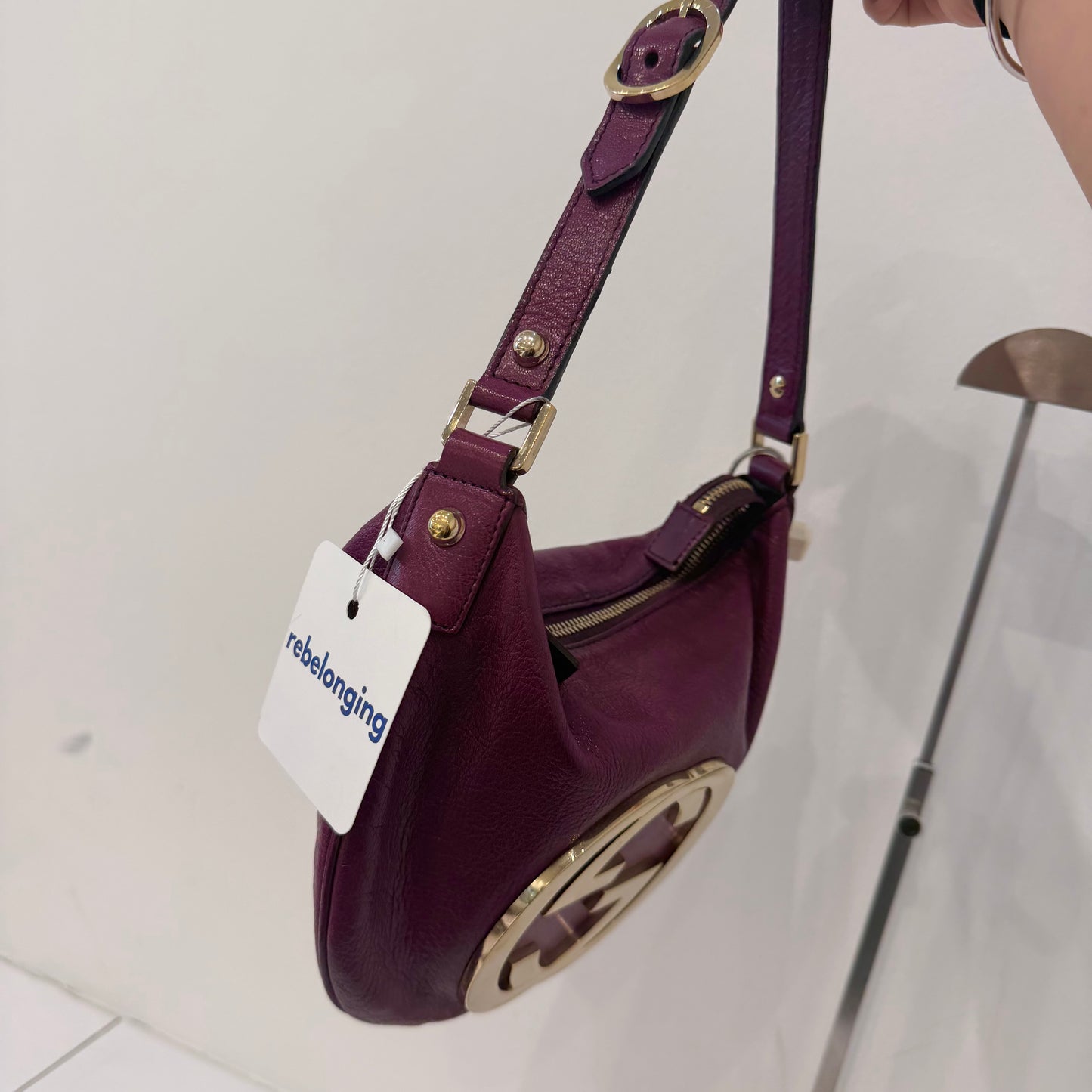 Gucci Purple Calfskin Leather Blondie Hobo Shoulder Bag