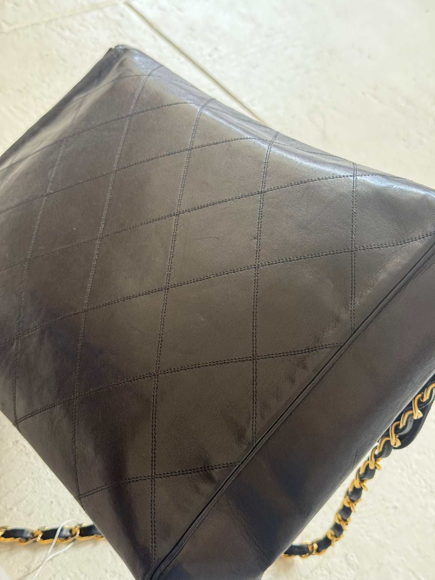 Chanel Black Lambskin Jumbo Hardware Turnlock Flap Bag