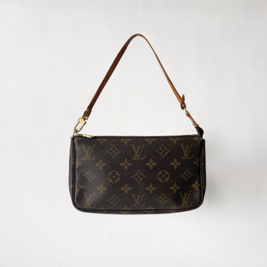 Louis Vuitton Brown Monogram Classic Pochette Accessories Shoulder Bag
