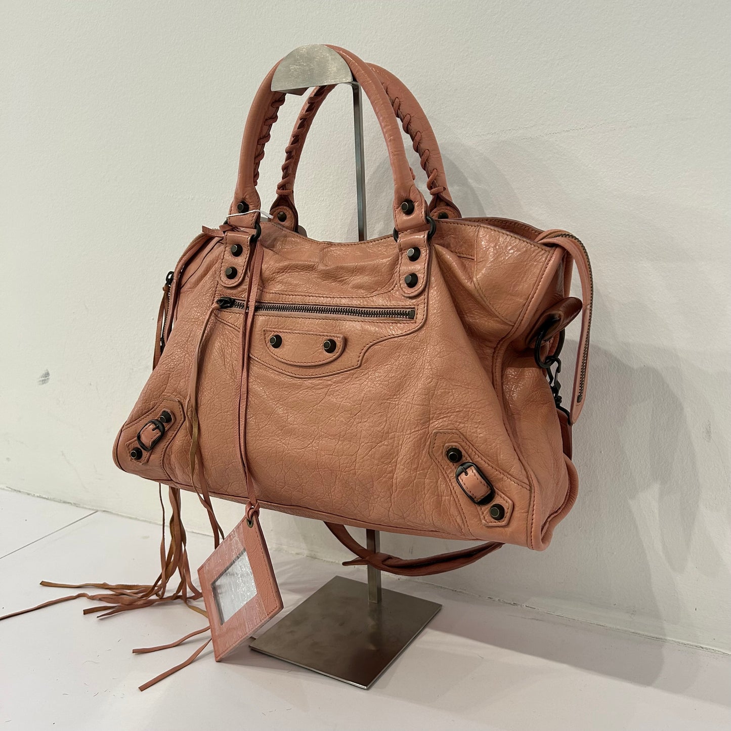 Balenciaga Pink Leather 2 Way City Bag