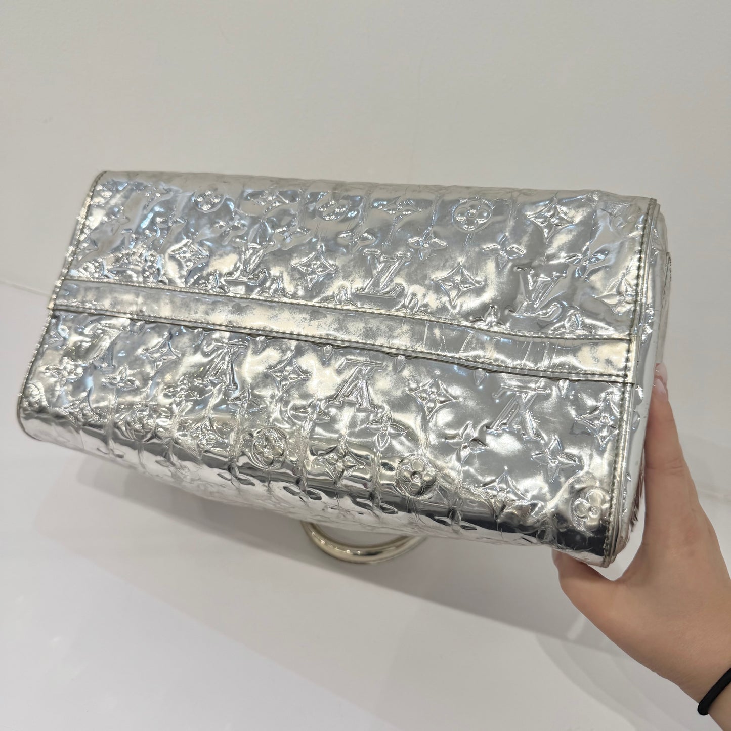 Louis Vuitton Mirror Silver Speedy 35 Boston Bag
