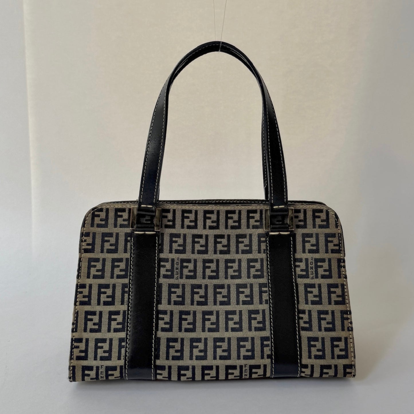 Fendi Navy Zucchino Small Shoulder Bag