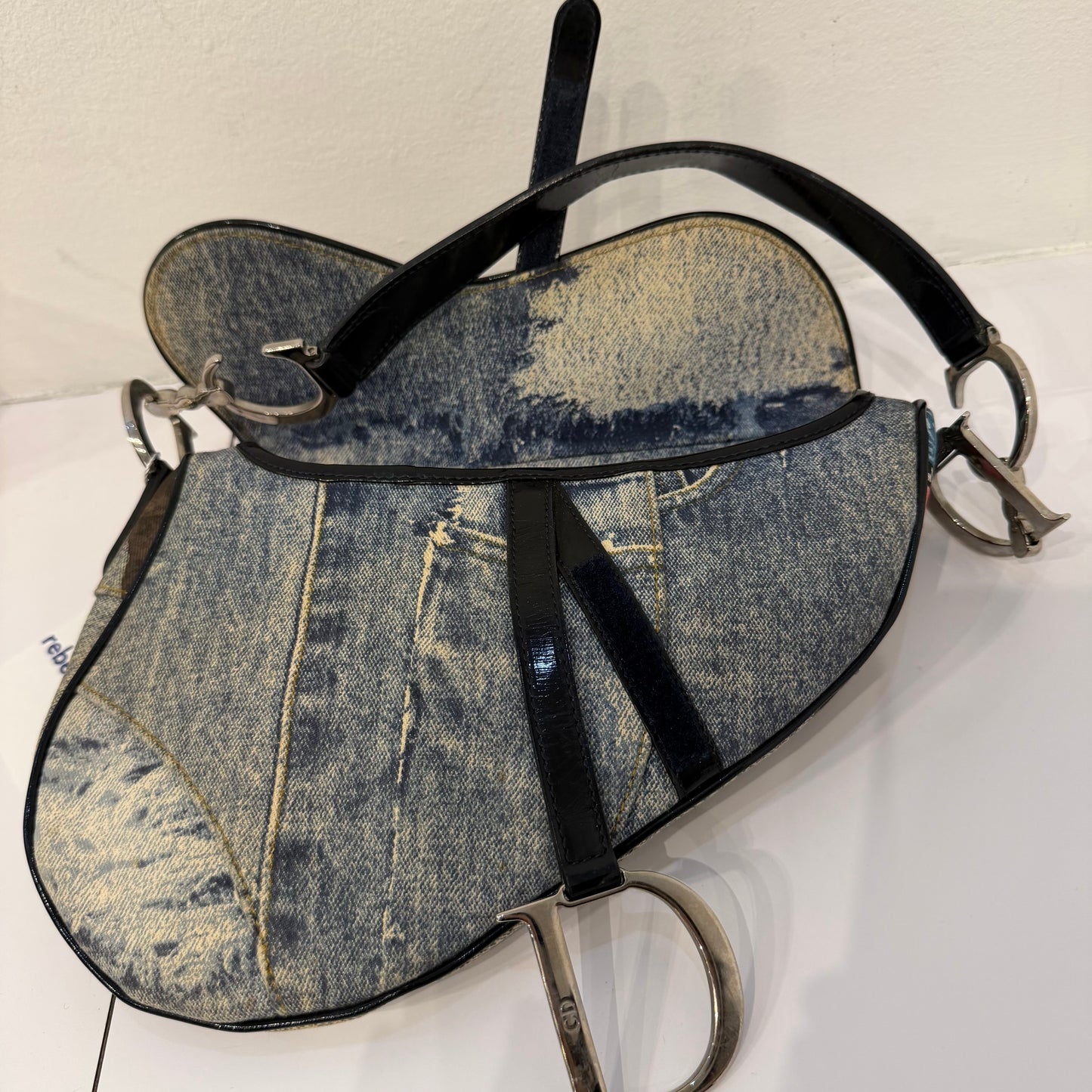 Christian Dior Denim Miss Diorella Saddle Bag