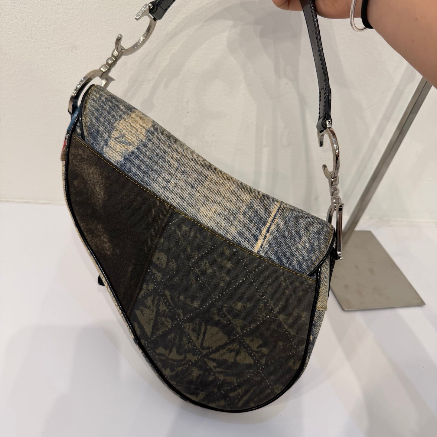 Christian Dior Denim Miss Diorella Saddle Bag