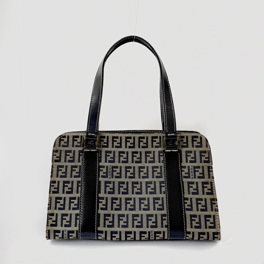 Fendi Navy Zucchino Small Shoulder Bag