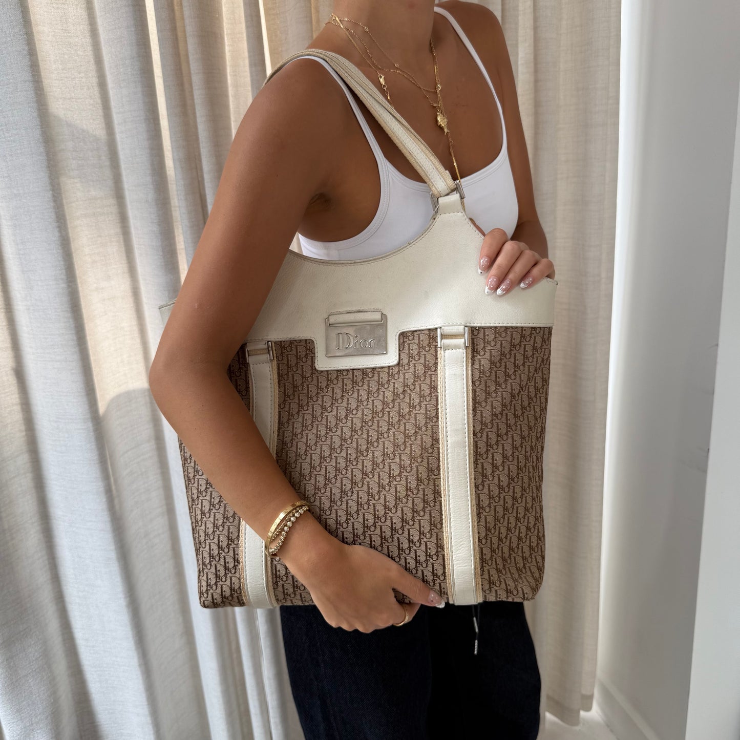Christian Dior Brown Oblique Monogram Street Chic Shoulder Bag