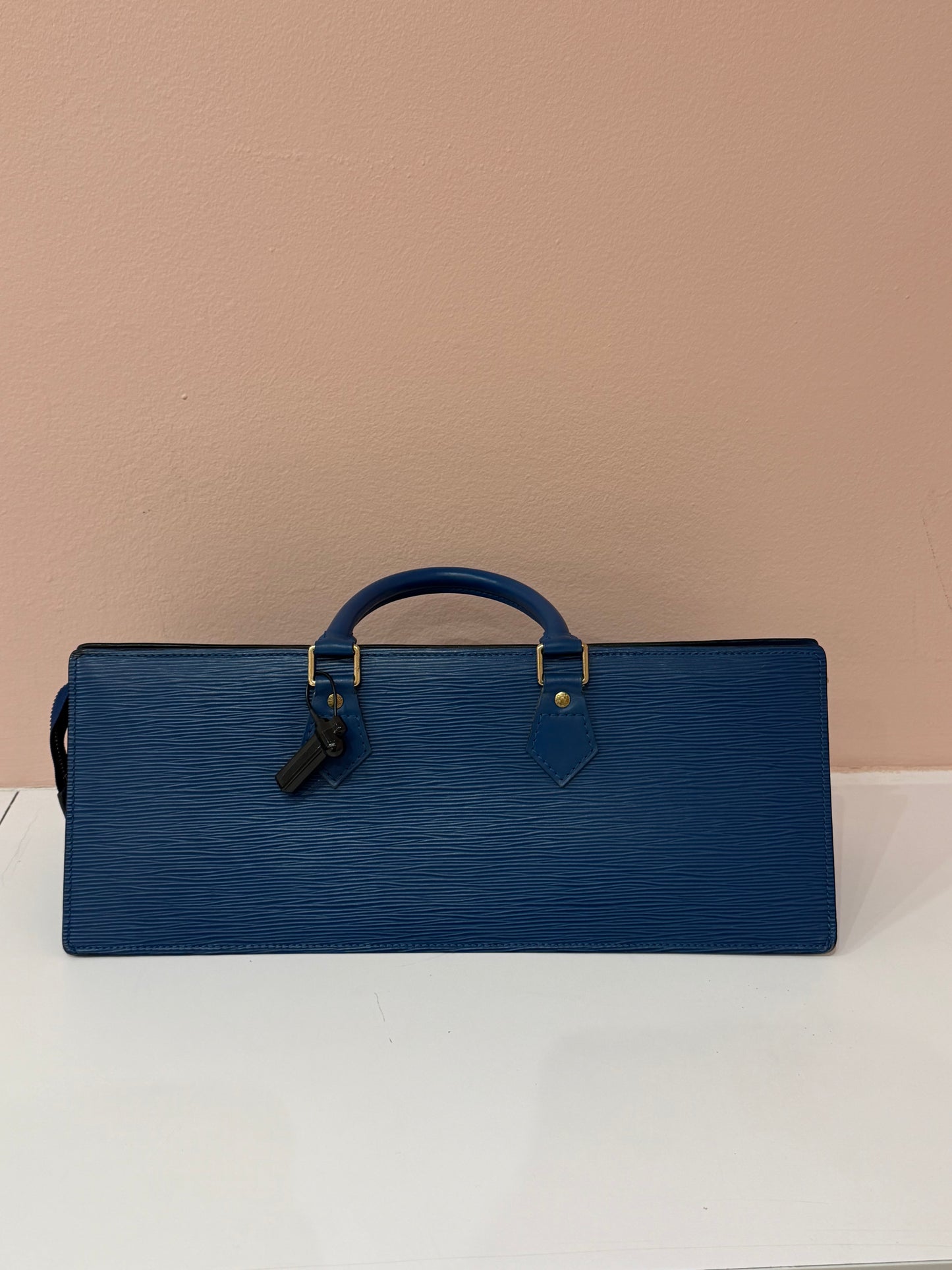 Louis Vuitton Toledo Blue Epi Leather Sac Triangle Handbag