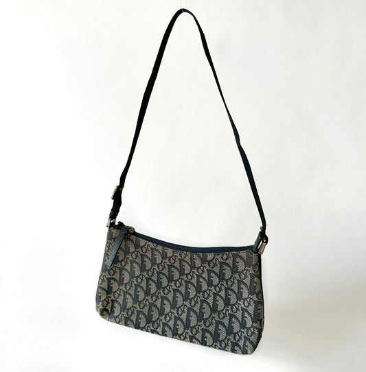 Christian Dior Navy Trotter Shoulder Bag