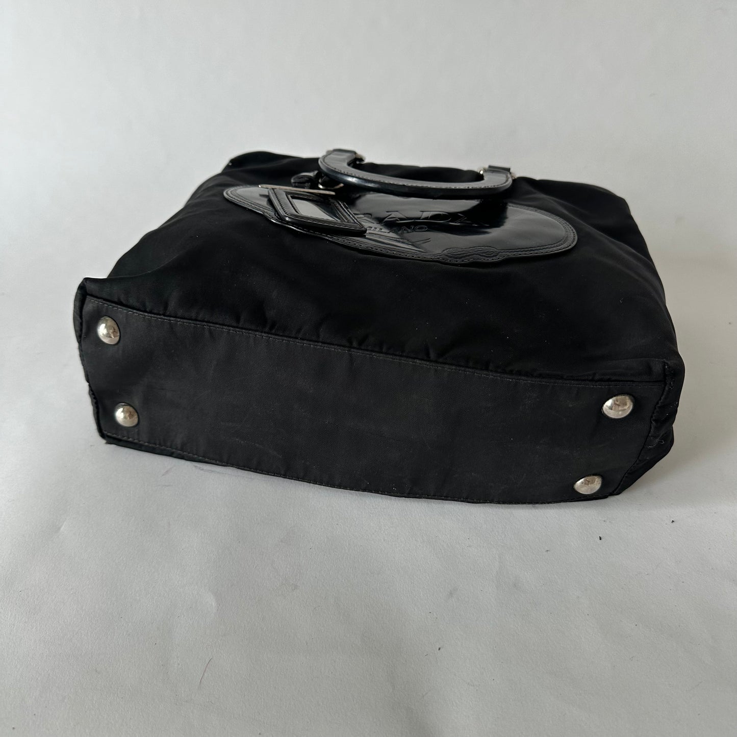Prada Black Nylon Tessuto Top Handle Bag