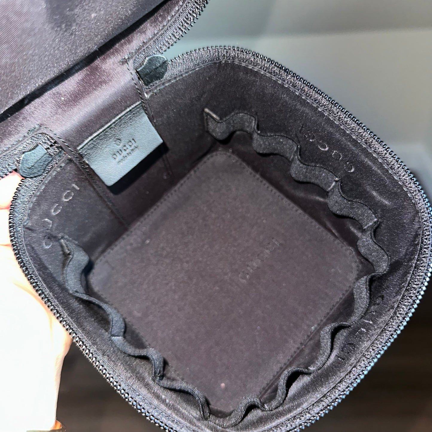 Gucci Black Monogram Box Vanity Bag