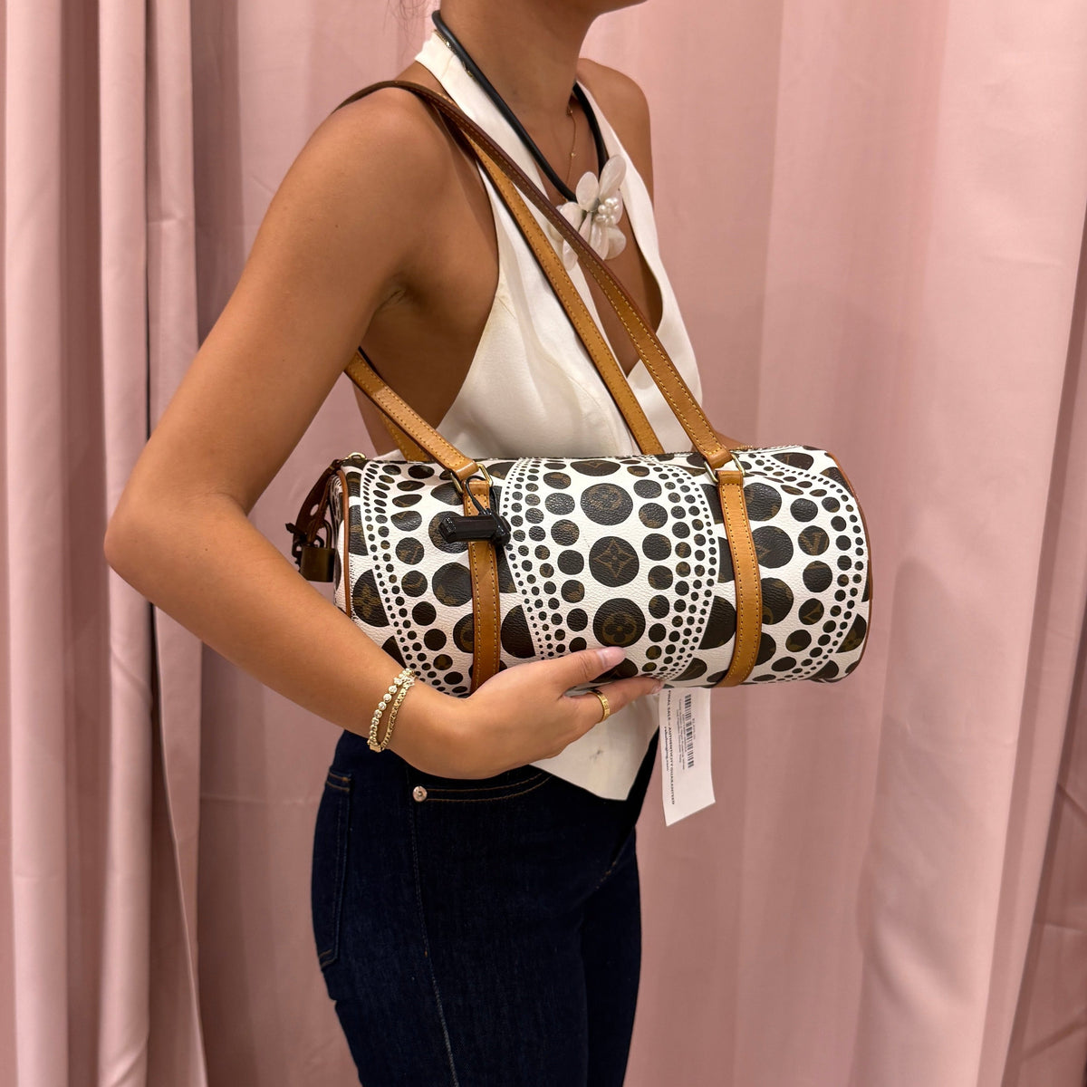 Louis Vuitton x Yayoi Kusama White Dot Papillon Shoulder Bag